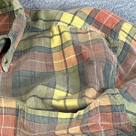 The Territory Ahead Corduroy Shirt Mens XL Red Green Button Down Pocket Cotton - Picture 4 of 10